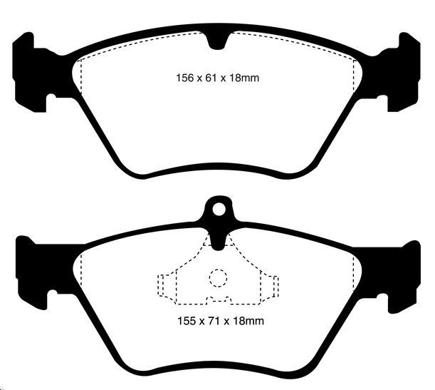 EBC 284 mm Greenstuff front brake pads SAAB 900 1994-1996