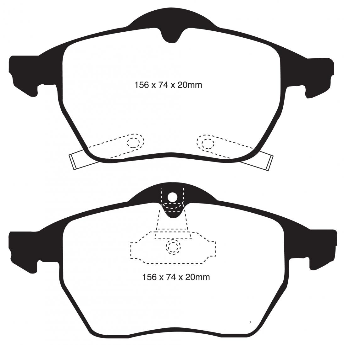 EBC 288-308 mm Greenstuff front brake pads SAAB 9-3 and 9-5