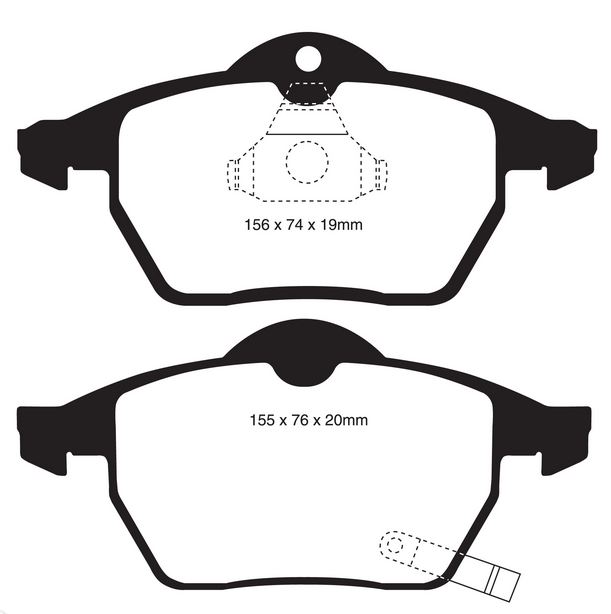 EBC 308 mm Ultimax front brake pads SAAB 9-5 2001-2010