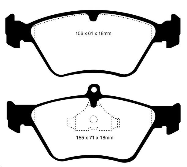 EBC 284 mm Yellowstuff front brake pads SAAB 900 1994-1996