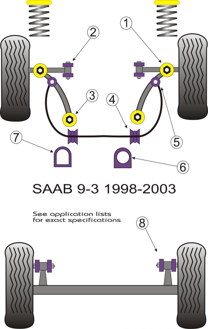 PFF66-412 Kormánymű rögzítő szilent "lapos" SAAB 900NG OG9-3