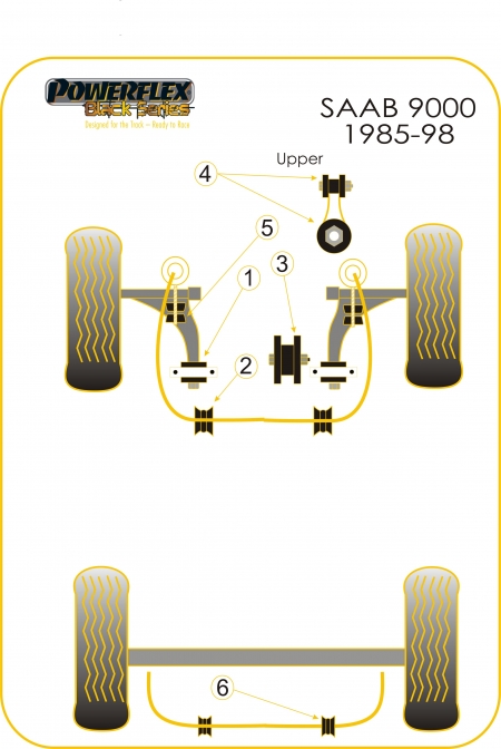 PFF66-121BLK Váltótartó bak szilent, SAAB 9000 1994-1998