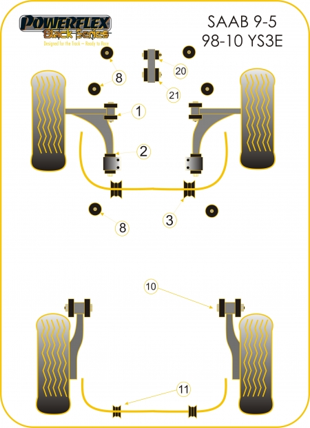 PFF66-220BLK Motor kitámasztó-kar szilent SAAB 9-5 1997-2010