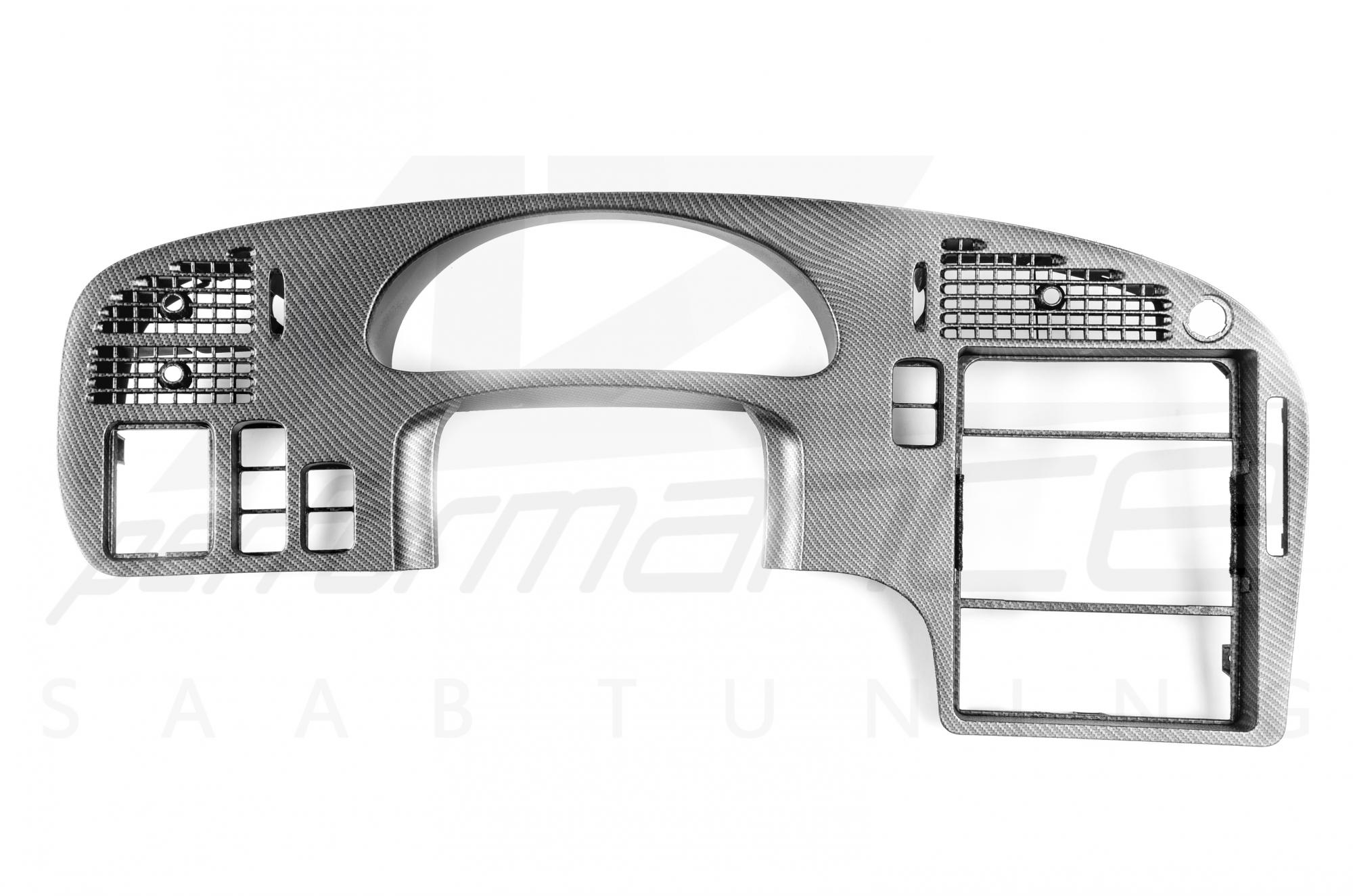 Satiny Carbon-Silver dash surround SAAB 9-5 1998-2005 LHD