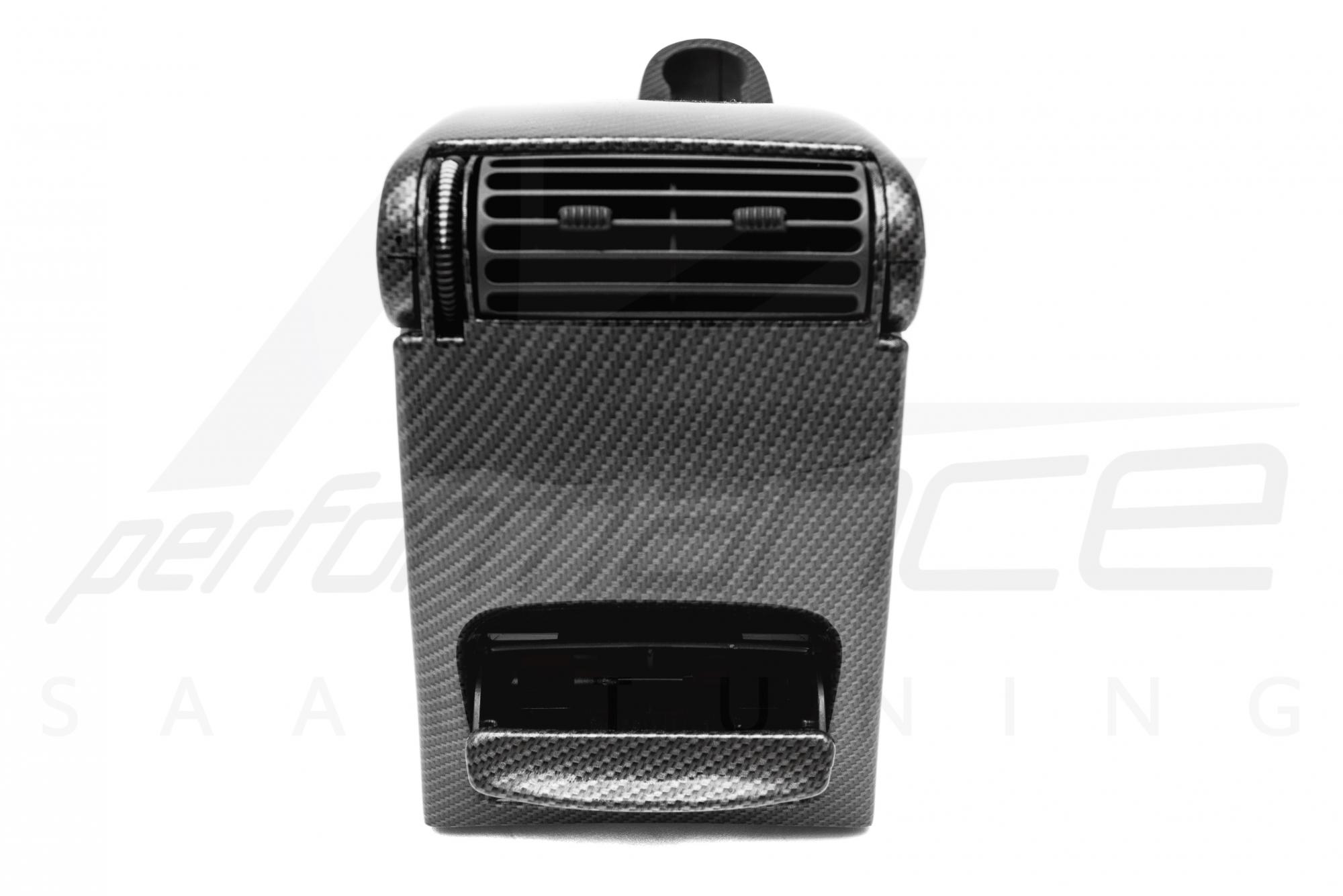Shiny Carbon-Silver ignition center console with window switch SAAB 900 O9-3
