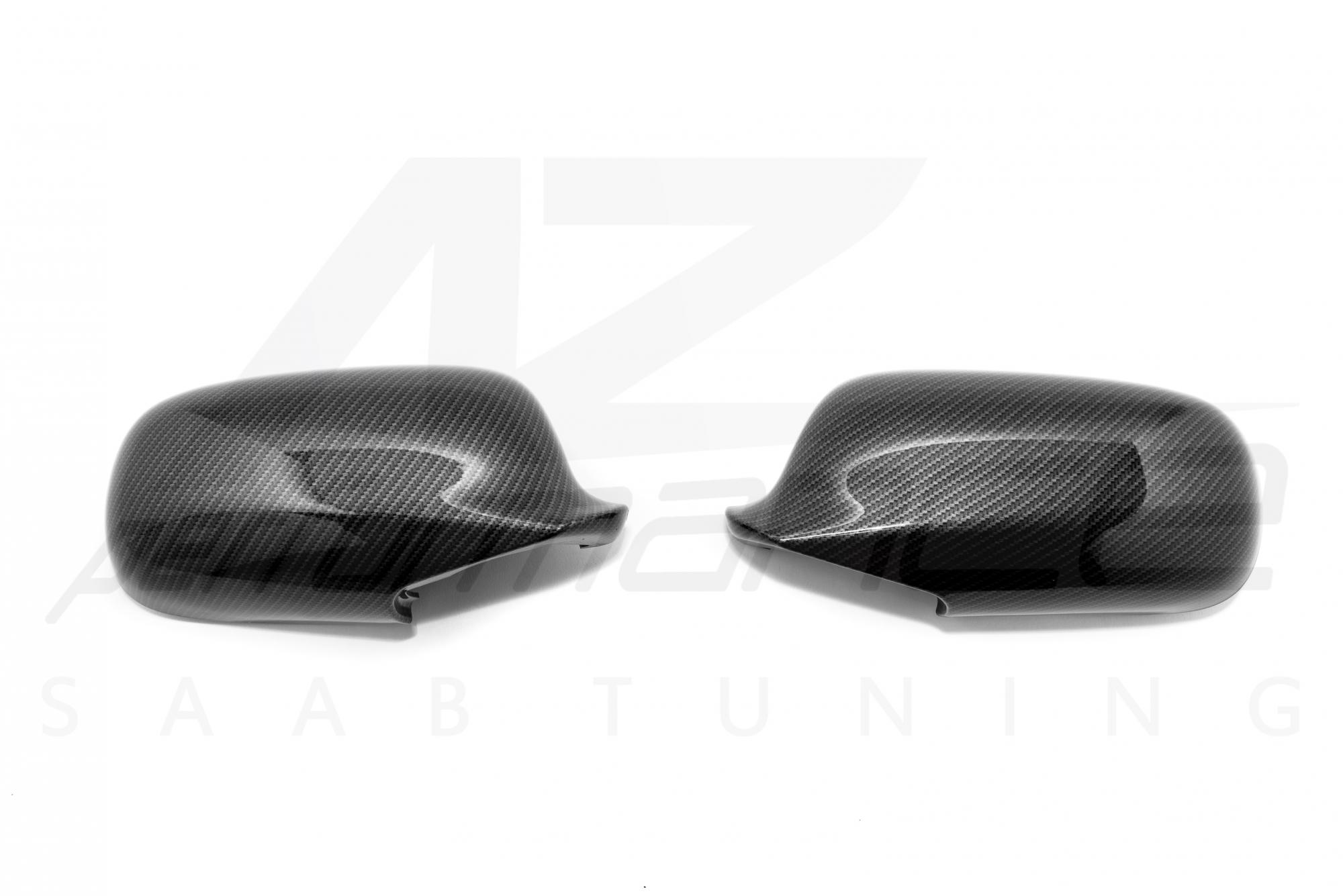 Carbon-Silver Mirror Caps pair SAAB 9-3 2003-2009