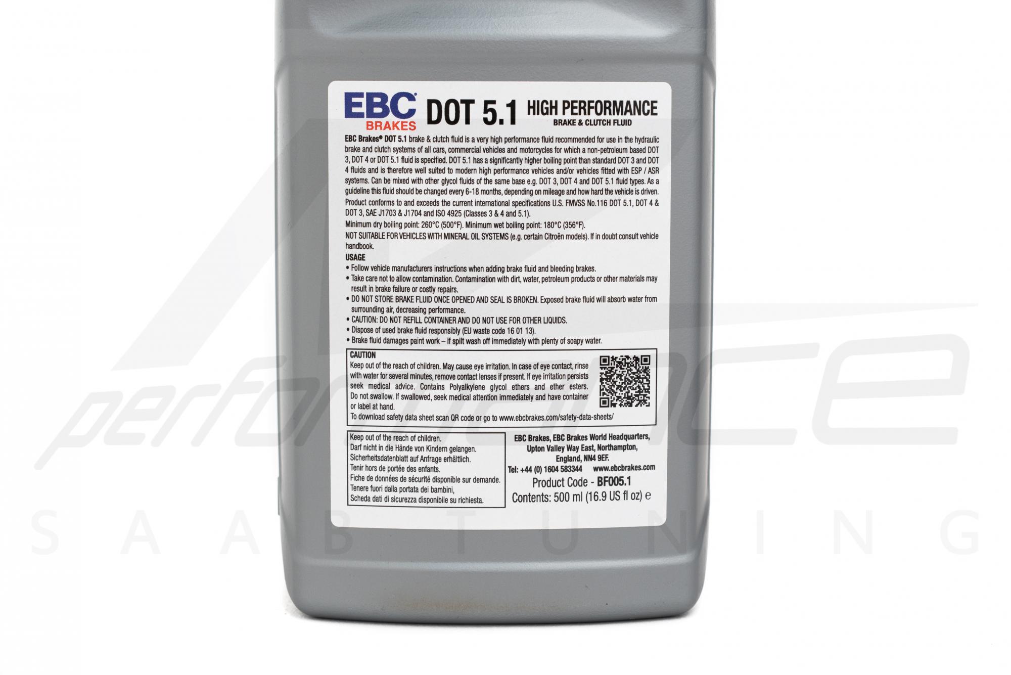 EBC BF005.1 Brake Fluid for Performance and Street Cars (DOT5.1) 500 ml