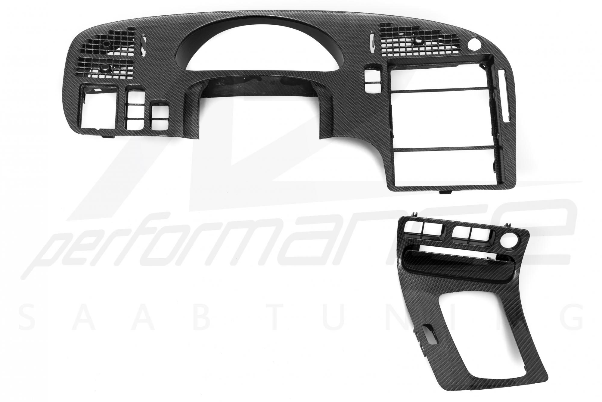 Karbon-ezüst műszerfal panel készlet hamutartóval SAAB 9-5 1998-2005