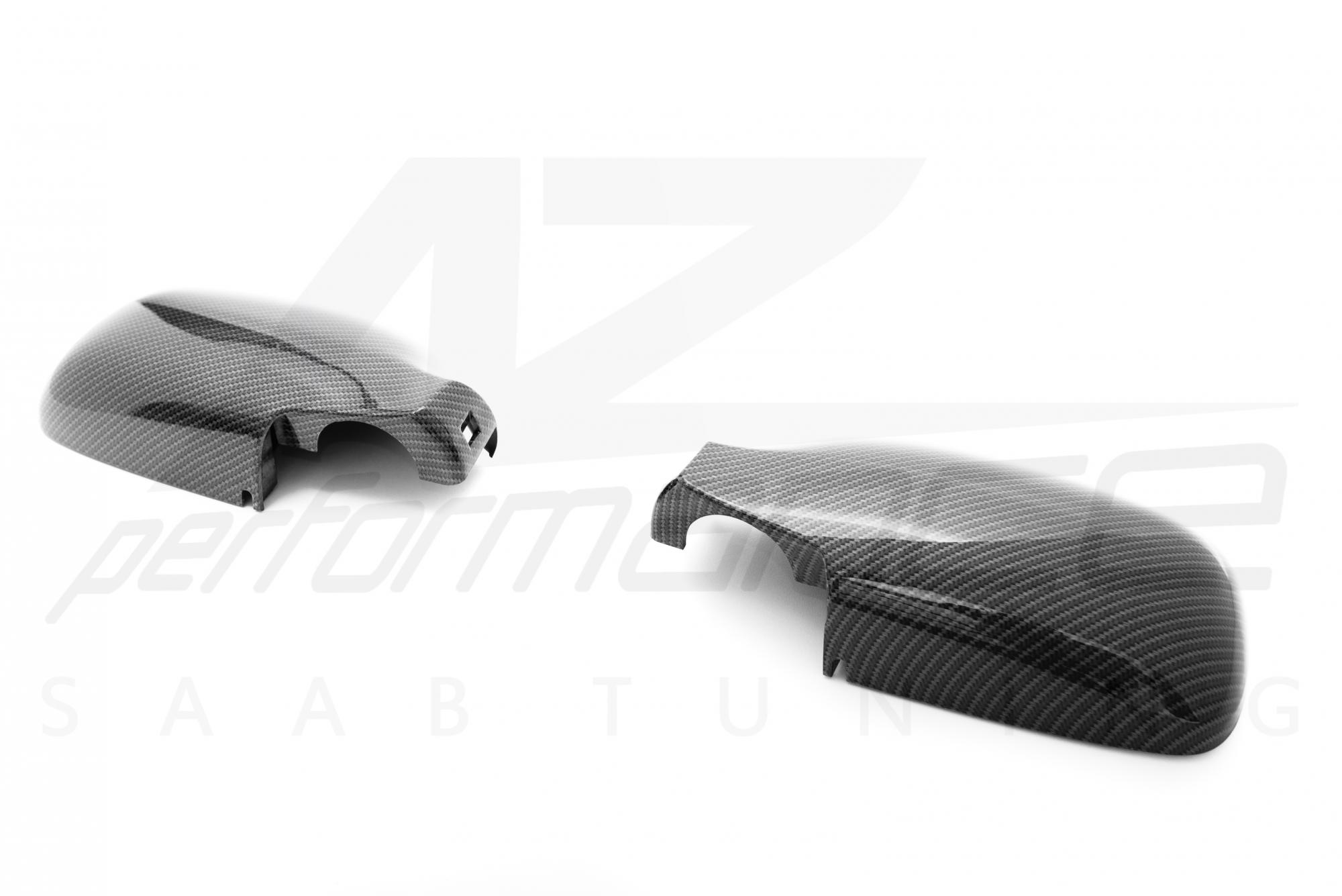 A-Zperformance Carbon-Silver Mirror Caps Pair SAAB 900 9-3 1994-2002