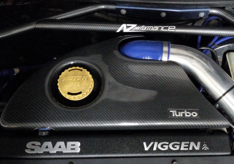 A-Zperformance Carbon-Silver Engine Cover SAAB 9-3 Viggen