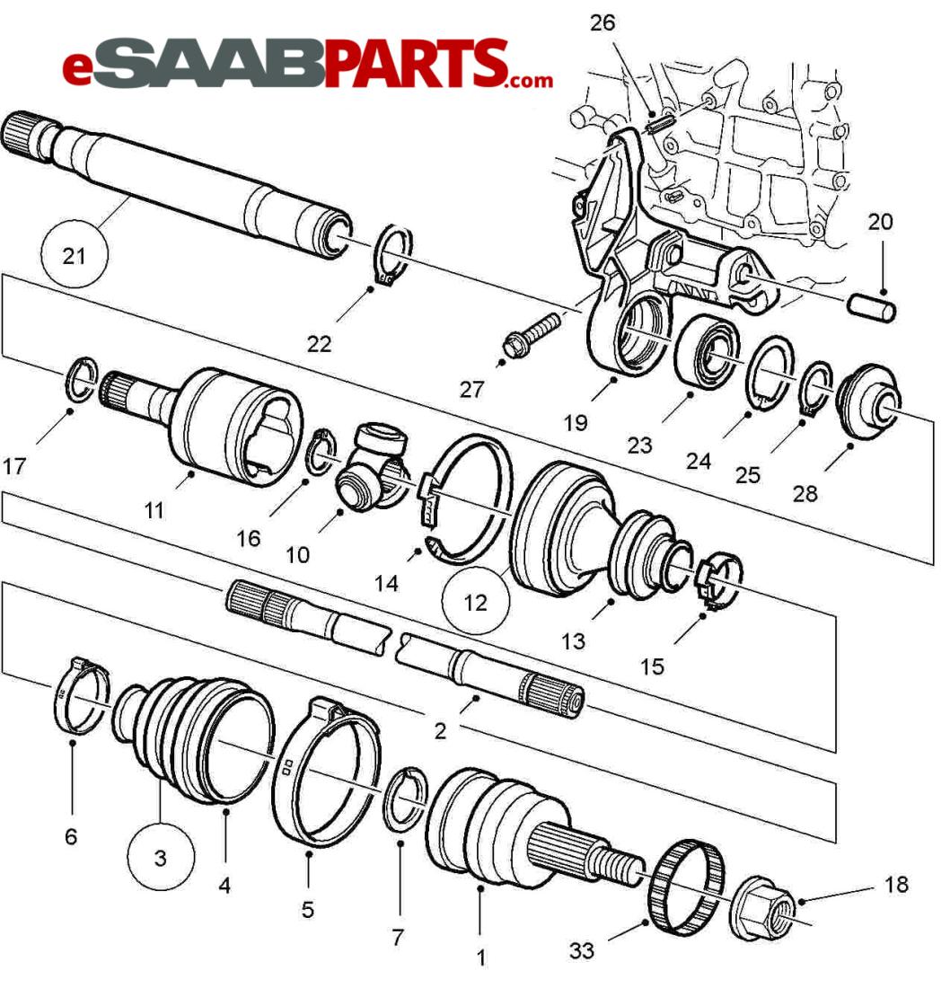 OEM Joint Drive Shaft Inner SAAB 9-3 9-5 1998-2010