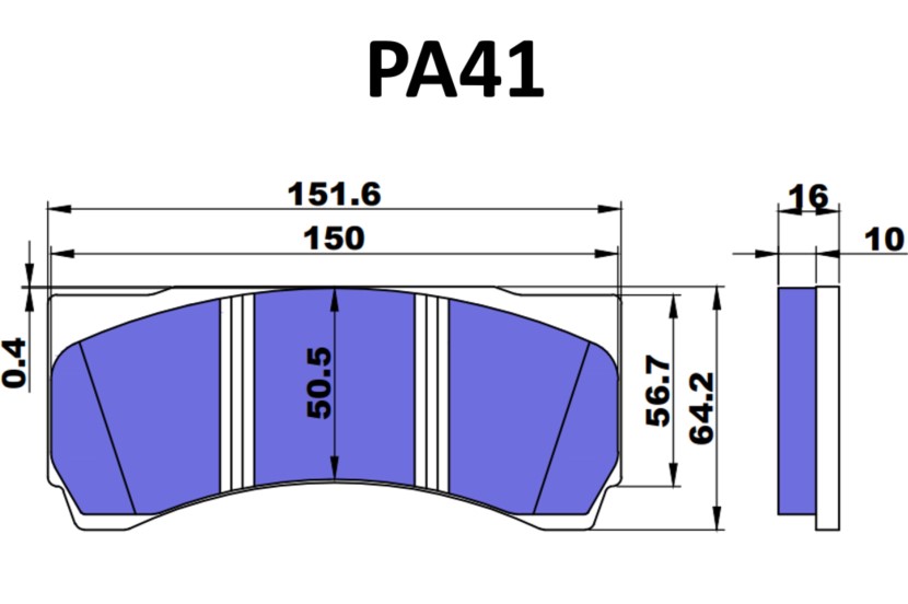 D2 Racing PA41 330-356 and 380mm SPORT Brake Pad Kit for 6-pot Hollow Calipers from 2021