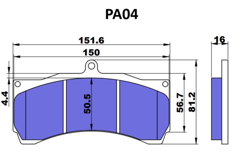 D2 Racing PA04 330 356 380mm STREET Brake Pad Kit for 6- and 8-pot Calipers