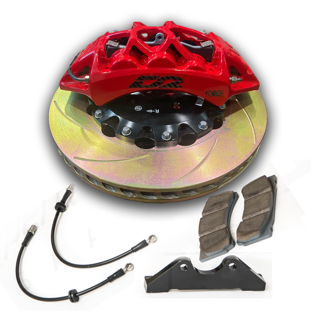 D2 Racing 330mm 4-pot Hollow Rear Brake Kit with Handbrake Support