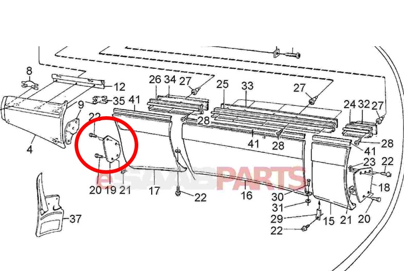 Right and Left Rubber End Pieces for the rear side panels 9285867 SAAB 900 Carlsson SPG Aero