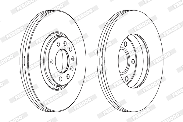 FERODO DDF1191C 285mm front Brake Disc Pair SAAB 9-3 2003+