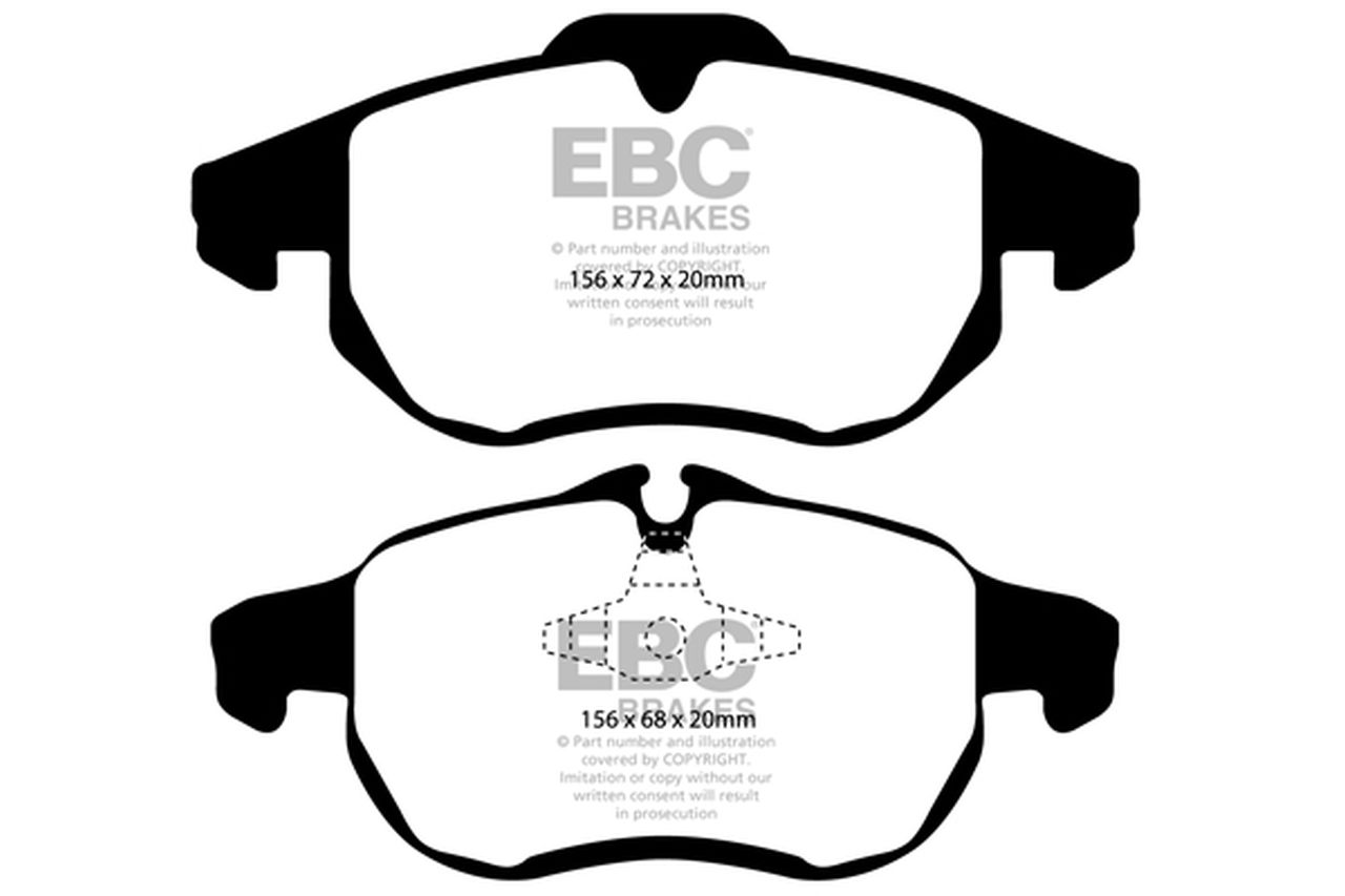 EBC 285 and 302mm Orangestuff front Racing brake pads SAAB 9-3 2003-2011