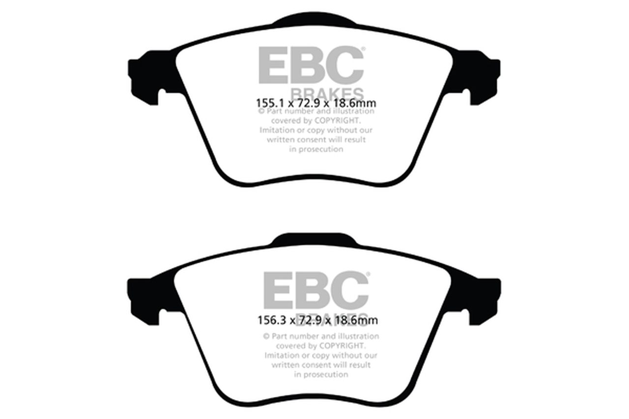 EBC 345 mm Bluestuff front brake pads SAAB 9-3 2003-2011