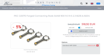 Pec Rods A-Zperformance | SAAB Tuning | SAAB Performance | SAAB Motorsport I ...