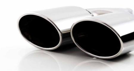 Double oval shaped tailpipe with rolled edge 220/70 mm TÜV/ABE Double oval shaped tailpipe with rolled edge 220/70 mm TÜV/ABE